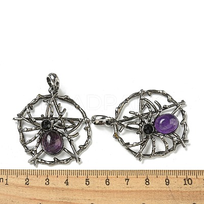 Natural Amethyst Pendants G-P547-05AS-06-1