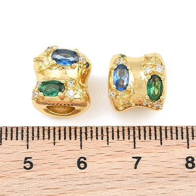 Brass Micro Pave Colorful Cubic Zirconia European Beads CU-CBA7E9C-02G-1