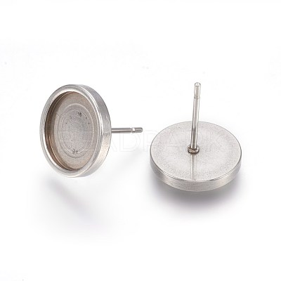 Tarnish Resistant 304 Stainless Steel Stud Earring Settings X-STAS-L219-02B-1