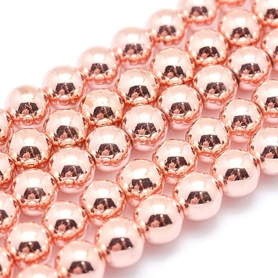 Electroplate Non-magnetic Synthetic Hematite Beads Strands G-L485-01F-RG-1
