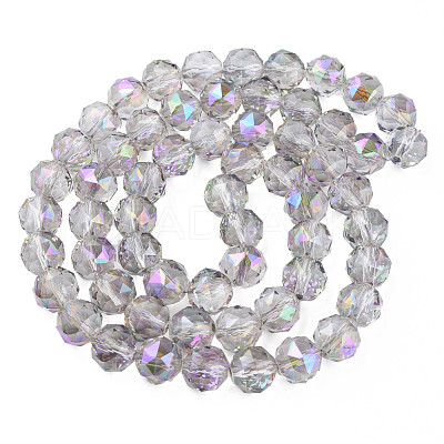 Electroplate Transparent Glass Beads Strands EGLA-N002-34B-C06-1