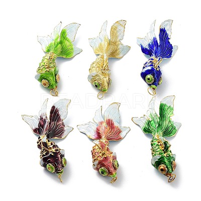Brass Cloisonne Pendants KK-P251-A04-G-1