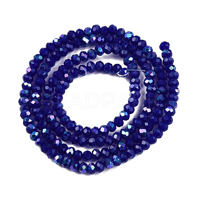 Electroplate Opaque Solid Color Glass Beads Strands EGLA-A044-P1mm-L07-1