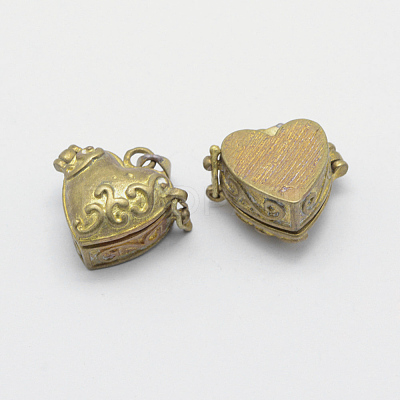 Brass Prayer Box Pendants KK-F722-25C-RS-1