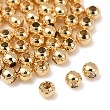 Real 24K Gold Plated Brass Round Spacer Beads LS-X-PALLOY-M029-03G-1