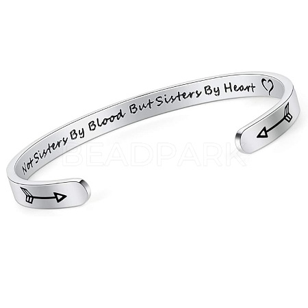 Inspirational 304 Stainless Steel Cuff Bangles FS-WG30F15-02-1