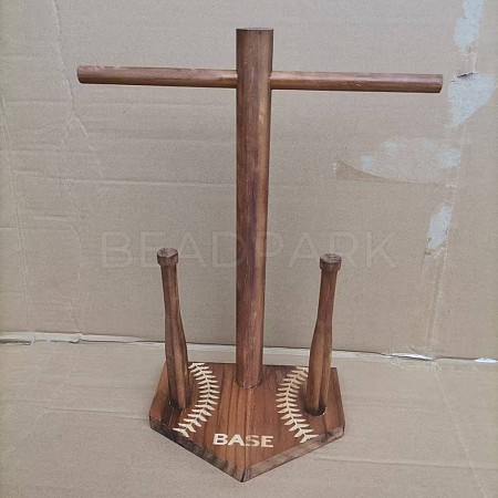 Baseball Wooden T Bar Champion Ring Display Stands ODIS-WH0086-231-1