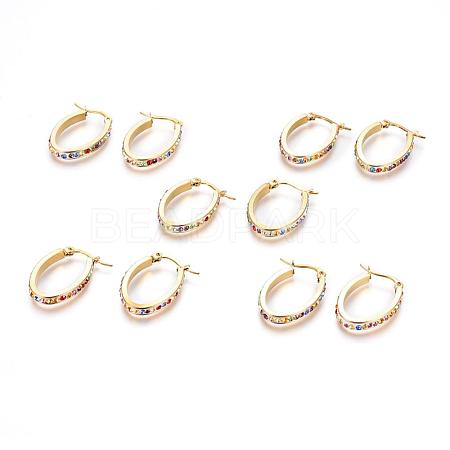 Golden Tone 304 Stainless Steel Hoop Earrings EJEW-L223-022G-1