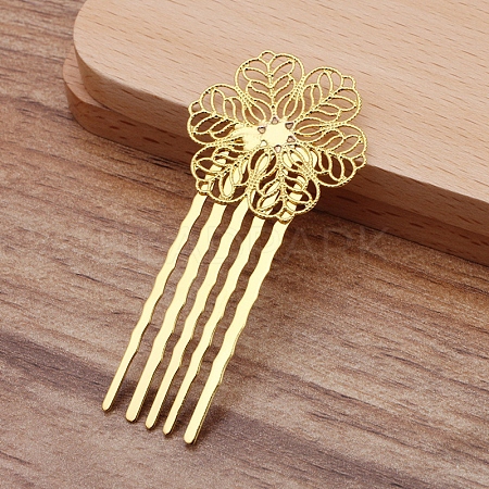 Brass Hair Comb Findings OHAR-PW0001-425G-1