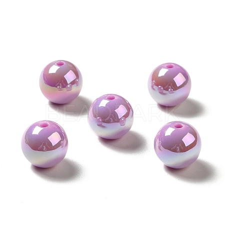 UV Plating Rainbow Iridescent Acrylic Beads PACR-D070-01E-1