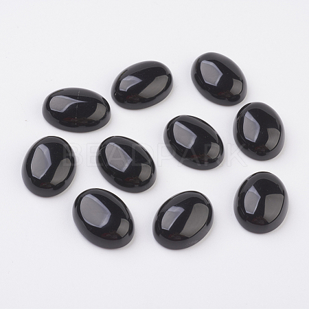 Natural Obsidian Flat Back Cabochons X-G-G741-13x18mm-20-1