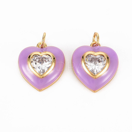 Brass Enamel Pendants KK-T013-15C-NF-1