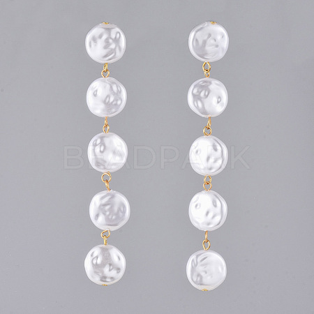 ABS Plastic Imitation Pearl Dangle Earring EJEW-JE03617-1