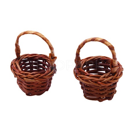 Dollhouse Miniature Wicker Handheld Basket for Pretend Play Toy Scene Decoration PW-WG40785-01-1