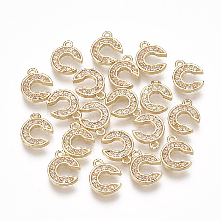Brass Cubic Zirconia Charms KK-S348-330C-1