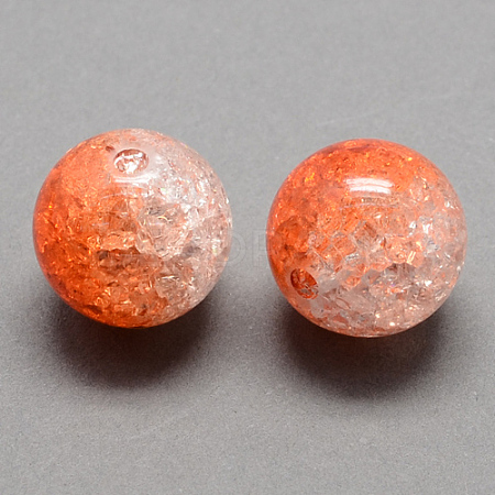 Two Tone Transparent Crackle Acrylic Beads CACR-R009-12mm-05-1