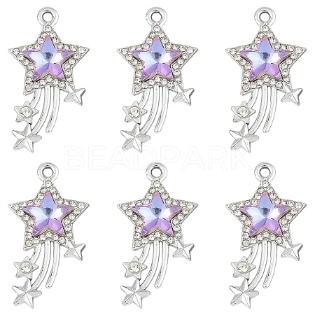 10Pcs Glass Pendants GLAA-YW0004-64B-03-1