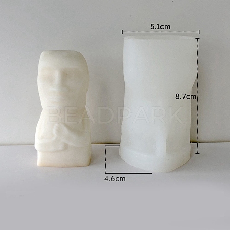 Nordic Style Abstract Art Moai Statue DIY Silicone Candle Molds PW-WG90695-01-1