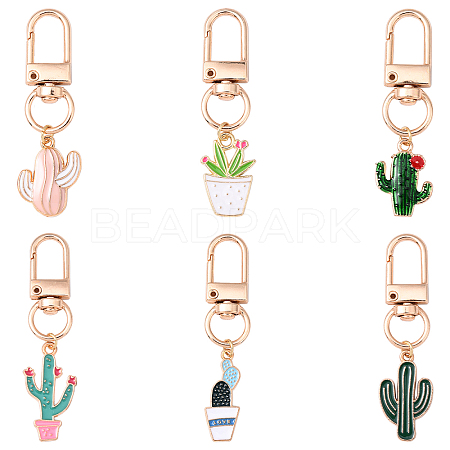 6Pcs Alloy Enamel Pendant Decorations HJEW-YW00085-1