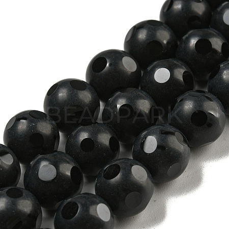 Natural Black Onyx Round Bead Strands X-G-L271-02-10mm-1
