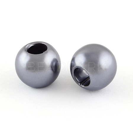 ABS Plastic Imitation Pearl European Beads MACR-R530-12mm-A50-1