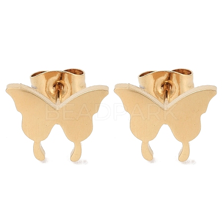 PVD Vacuum Plating 304 Stainless Steel Stud Earrings for Women EJEW-A048-48D-G-1