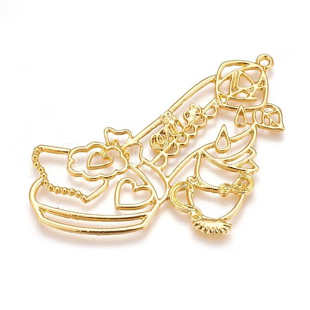 Zinc Alloy Open Back Bezel Pendants PALLOY-WH0039-07G-D-1