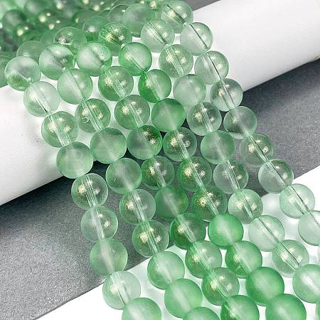 Frosted Transparent Glass Bead Strands GLAA-P065-8mm-04-1