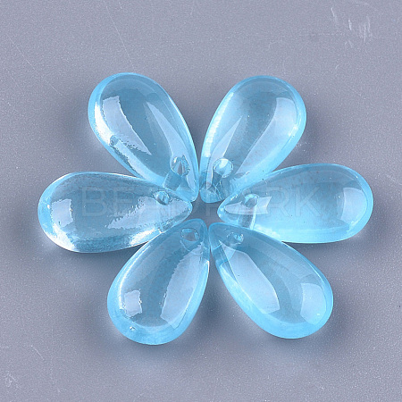 Transparent Spray Painted Glass Charms X-GLAA-S183-03C-1