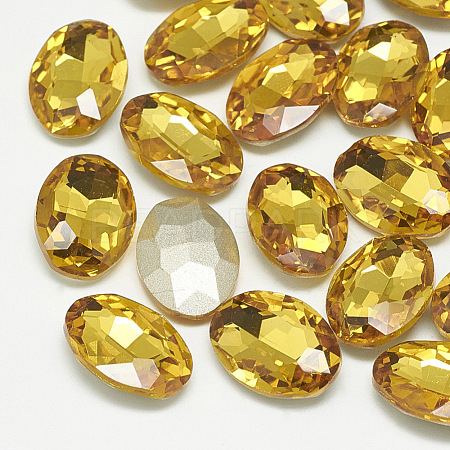 Pointed Back Glass Rhinestone Cabochons RGLA-T080-8x10mm-22-1