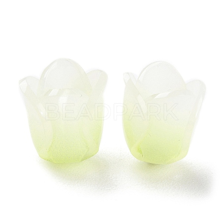 4-Petal Opaque Acrylic Bead Caps X-SACR-D007-08B-1