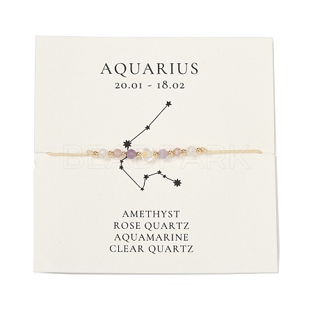 Natural stone constellation bracelet with 12 zodiac signs X-NR2952-10-1