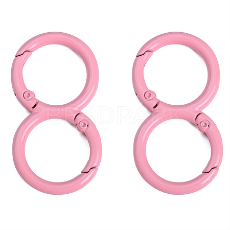 Spray Painted Alloy 8-shaped Keychain Clasps PW-WGE4E28-03-1