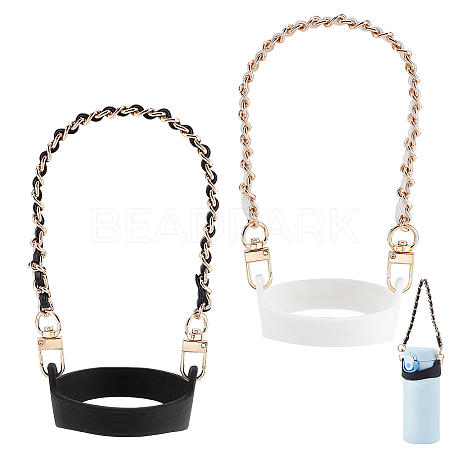 2Pcs 2 Colors Silicone Cup Handle Strap AJEW-PH0011-90-1