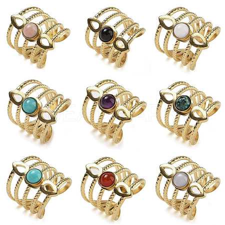 Natural & Synthetic Gemstone Finger Rings RJEW-U027-08G-1