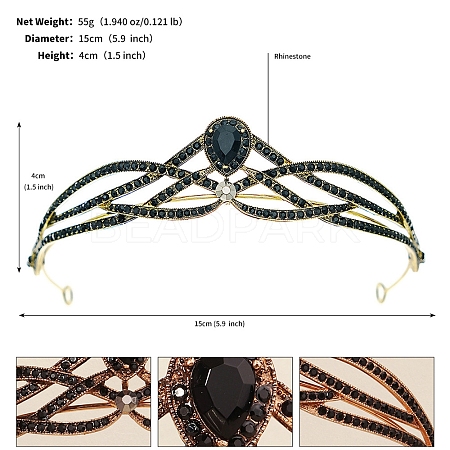 Alloy Rhinestone Hair Bands  for Woman Girls PW-WGA69DD-10-1