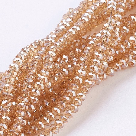 1 Strand Electroplate Glass Beads Strands X-EGLA-J025-H05-1