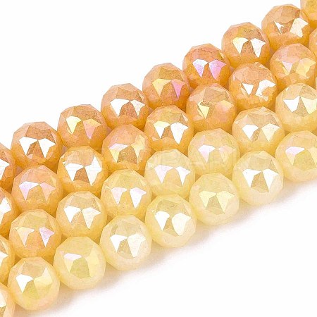 Anti-Tarnish Electroplate Glass Beads Strands GLAA-N064-10mm-11-1