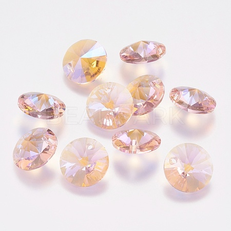 Faceted Glass Rhinestone Charms RGLA-F049-6mm-223PS-1