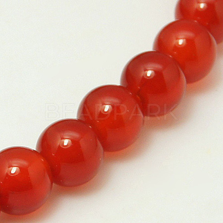 Natural Carnelian Beads Strands G-G338-6mm-01-1