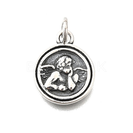 925 Sterling Silver Thinking Angel Charms STER-G046-05AS-1