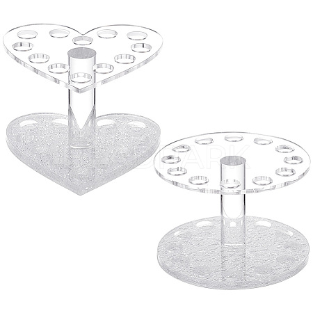   2Pcs 2 Style Acrylic Nail Art Brush Pen Holder Stand MRMJ-PH0001-67B-1