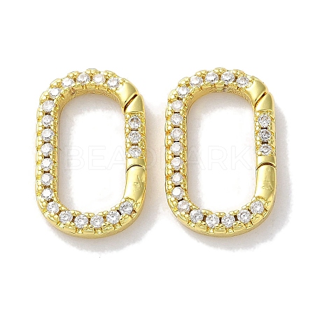 Rack Plated Brass Micro Pave Cubic Zirconia Clasps X-KK-Z039-06B-G-1