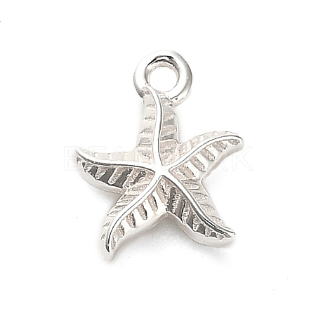 925 Sterling Silver Starfish Charms STER-U009-09S-02-1