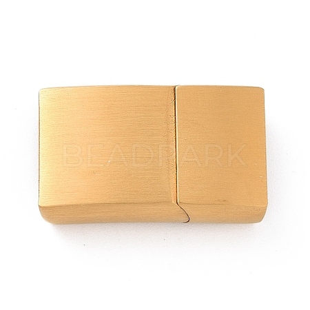Ion Plating(IP) 304 Stainless Steel Rectangle Magnetic Clasps with Glue-in Ends X-STAS-E089-42G-A-1