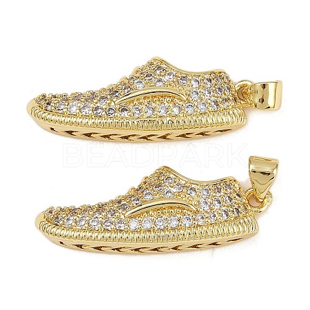 Brass Micro Pave Cubic Zirconia Pendants KK-S526-10G-D-1