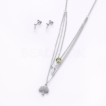 304 Stainless Steel Jewelry Sets SJEW-H131-05P-1