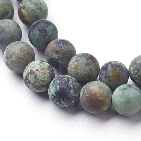 Natural African Turquoise(Jasper) Bead Strands X-G-G957-25-8mm-1