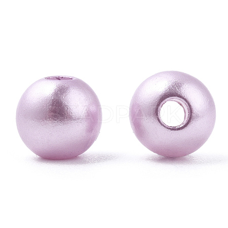 Spray Painted ABS Plastic Imitation Pearl Beads OACR-T015-05A-12-1
