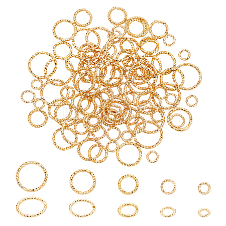   100Pcs 5 Styles Brass Open Jump Rings KK-PH0006-21-1